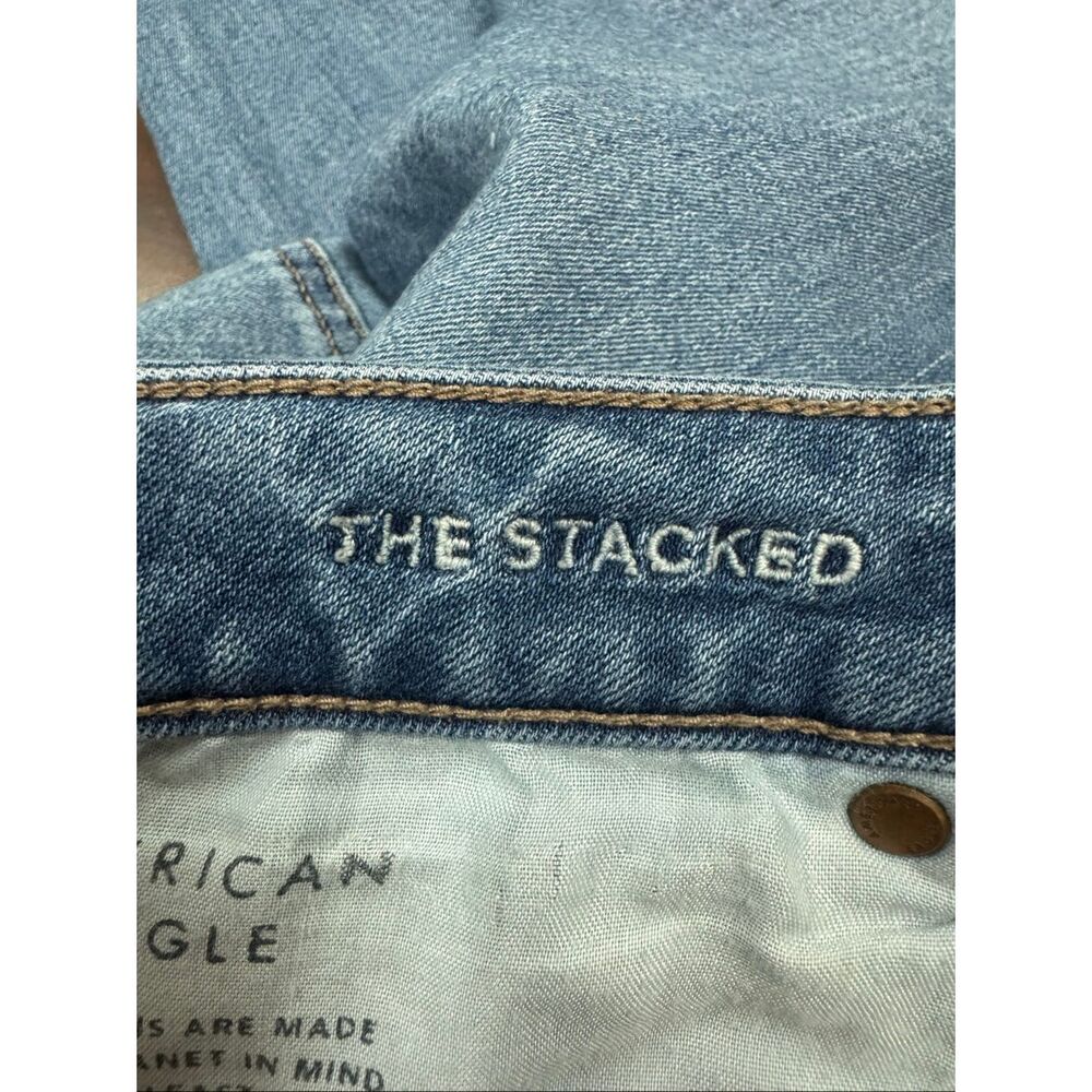 American Eagle Next Level Stretch The Stacked Jeans Size 14 Short - Picture 8 of 11